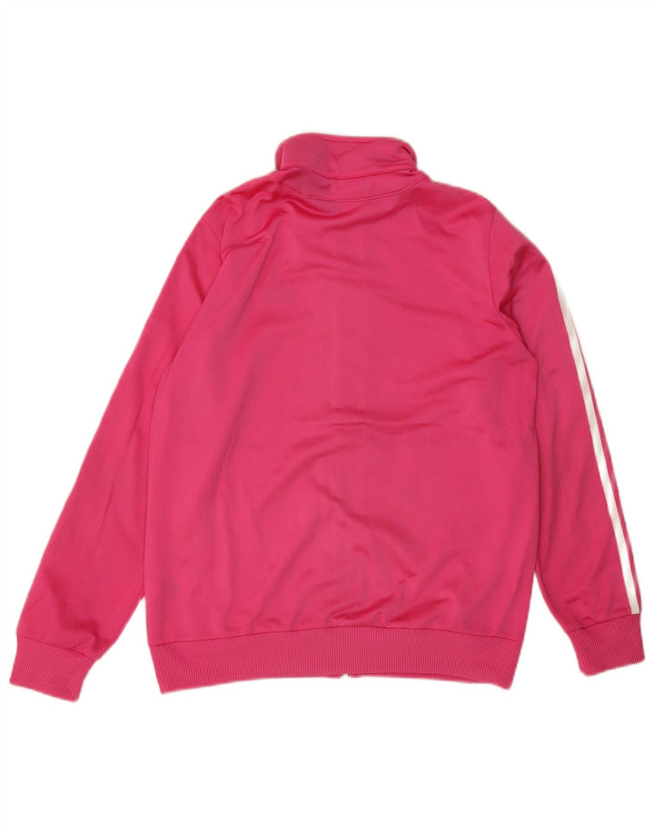 Adidas Girls Tracksuit Top Jacket 13-14 Years Pink Polyester