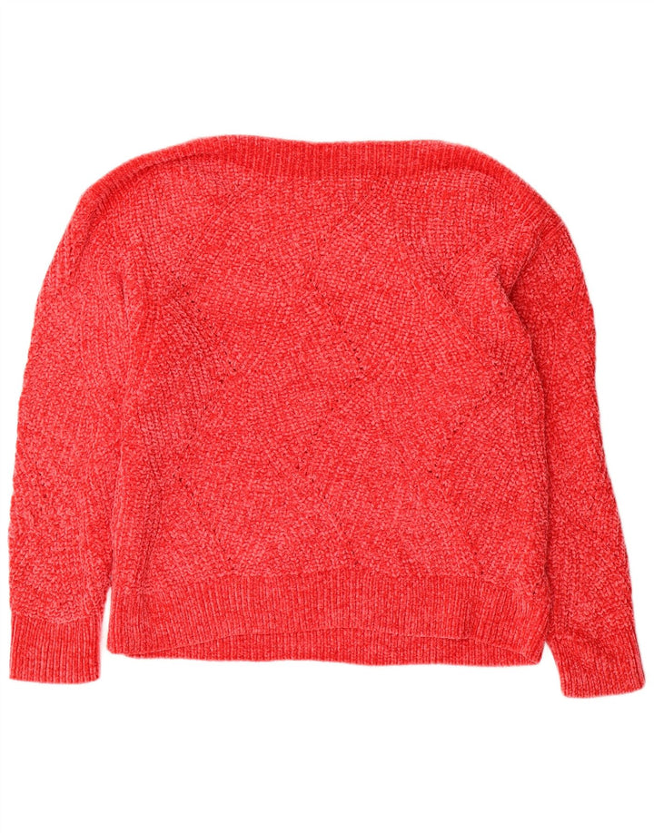 TOMMY BAHAMA Womens Boat Neck Jumper Sweater UK 16 Large Red Polyester