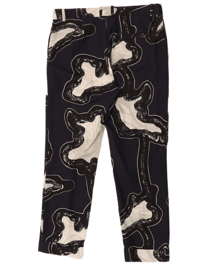 Cos Womens Abstract Pattern Chino Trousers EU 40 Medium W34 L28 Navy Blue