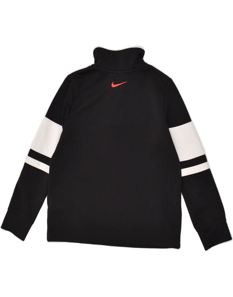 NIKE Boys Graphic Zip Neck Sweatshirt Jumper 10-11 Years Medium Black | Vintage Nike | Thrift | Second-Hand Nike | Used Clothing | Messina Hembry 