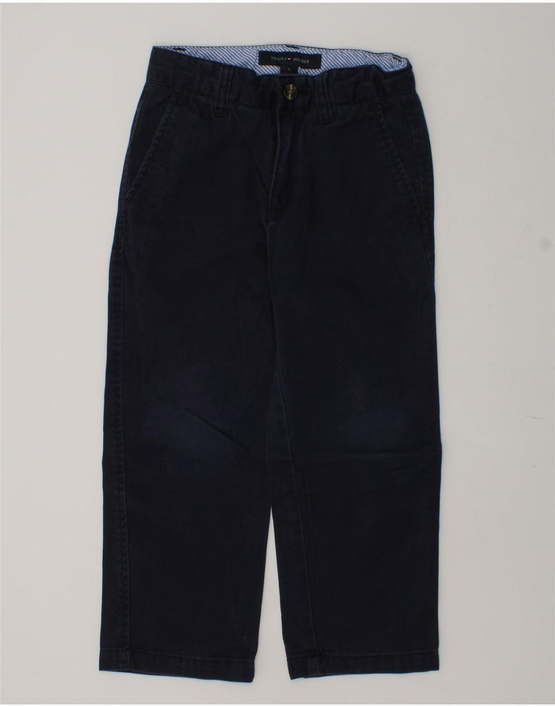 TOMMY HILFIGER Boys Straight Chino Trousers 4-5 Years W22 L17 Navy Blue | Vintage Tommy Hilfiger | Thrift | Second-Hand Tommy Hilfiger | Used Clothing | Messina Hembry 