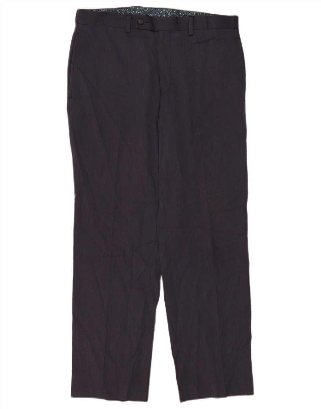 Ralph Lauren Mens Straight Suit Trousers W33 L30 Navy Blue Polyester