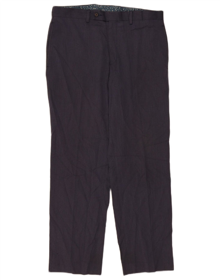 Ralph Lauren Mens Straight Suit Trousers W33 L30 Navy Blue Polyester
