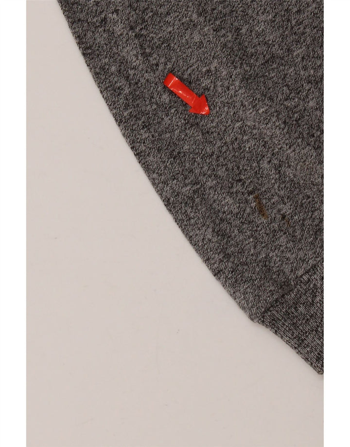 Asics Mens Zip Neck Jumper Sweater Medium Grey Flecked Cotton