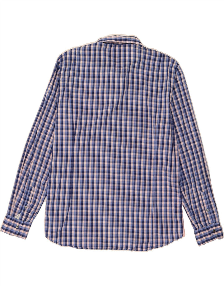 JOOP Mens Shirt XL Blue Check Cotton Vintage Joop and Second-Hand Joop from Messina Hembry 