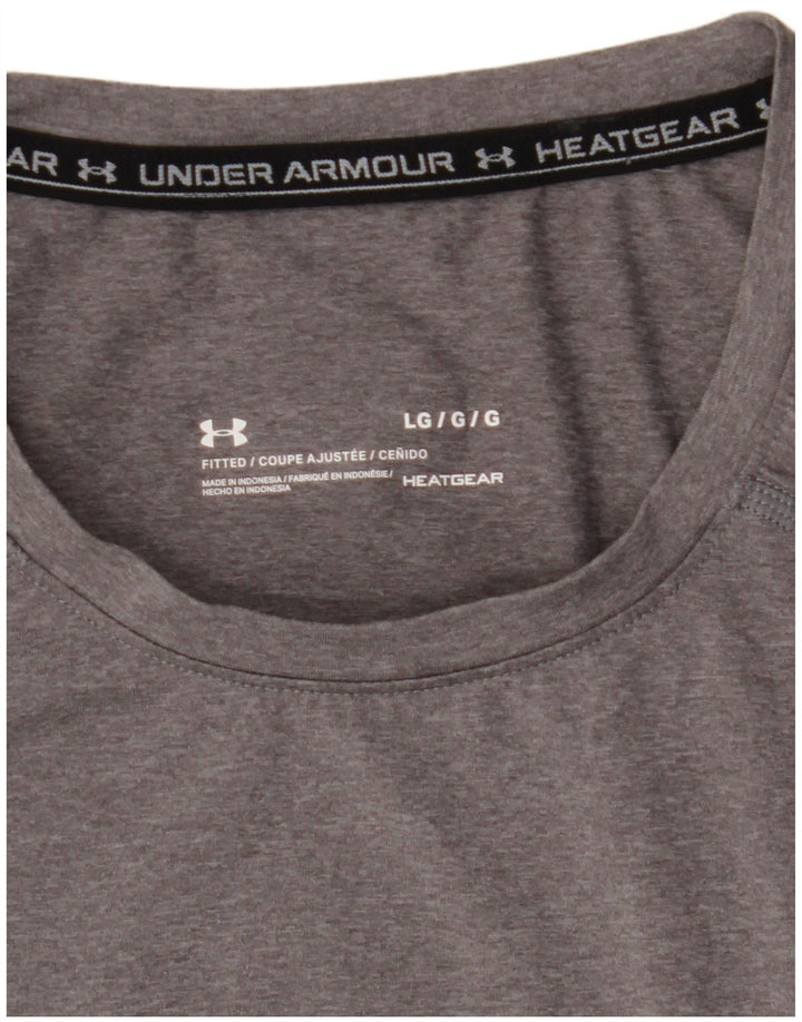 Under Armour Mens Fitted T-Shirt Top Large Grey Flecked