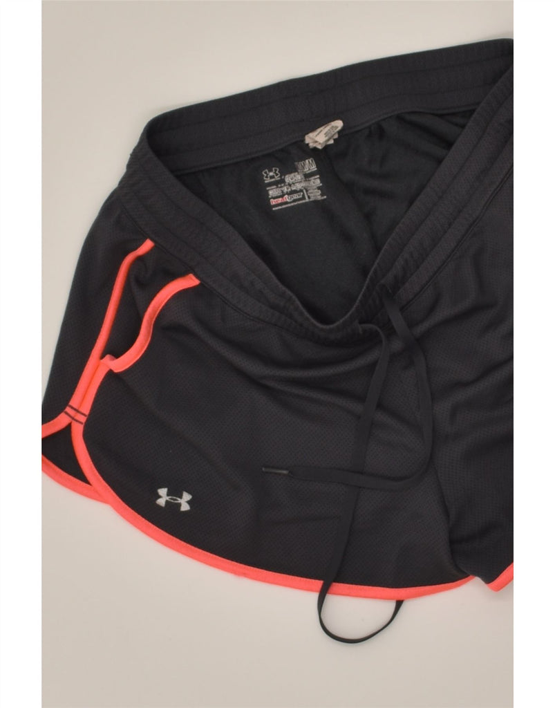 UNDER ARMOUR Womens Heat Gear Sport Shorts UK 14 Medium Grey Polyester | Vintage Under Armour | Thrift | Second-Hand Under Armour | Used Clothing | Messina Hembry 