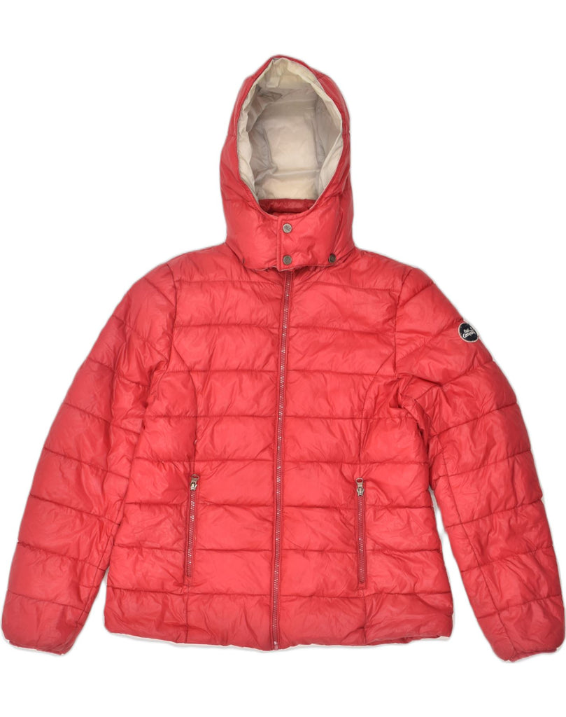 BEST COMPANY Womens Hooded Padded Jacket UK 16 Large Red Nylon | Vintage Best Company | Thrift | Second-Hand Best Company | Used Clothing | Messina Hembry 