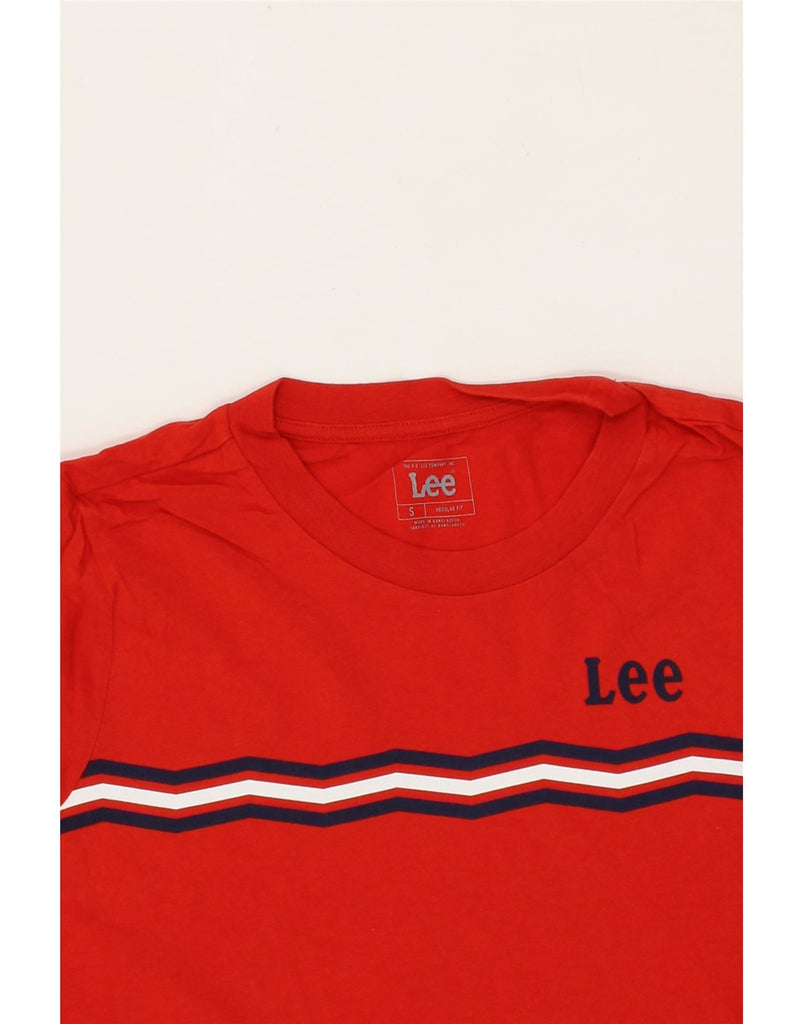 LEE Mens Regular Fit T-Shirt Top Small Red Striped Cotton Vintage Lee and Second-Hand Lee from Messina Hembry 