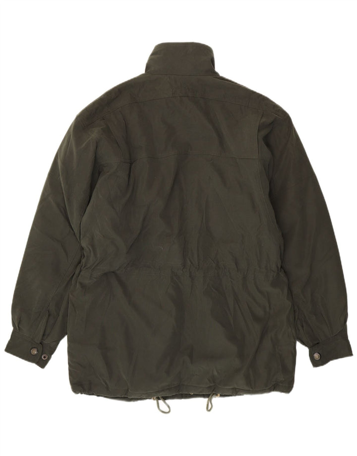 Vintage Mens Graphic Loose Fit Utility Jacket UK 38 Medium Khaki Polyester
