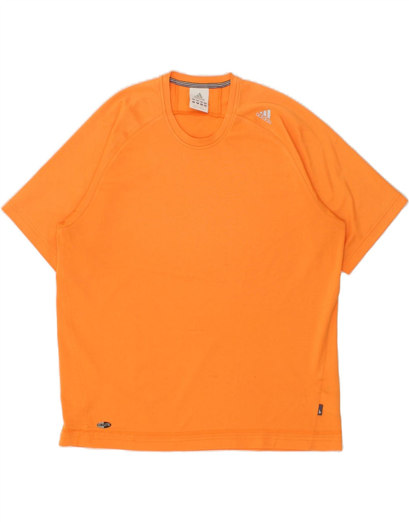 ADIDAS Mens Climalite T-Shirt Top Large Orange Polyester | Vintage Adidas | Thrift | Second-Hand Adidas | Used Clothing | Messina Hembry 