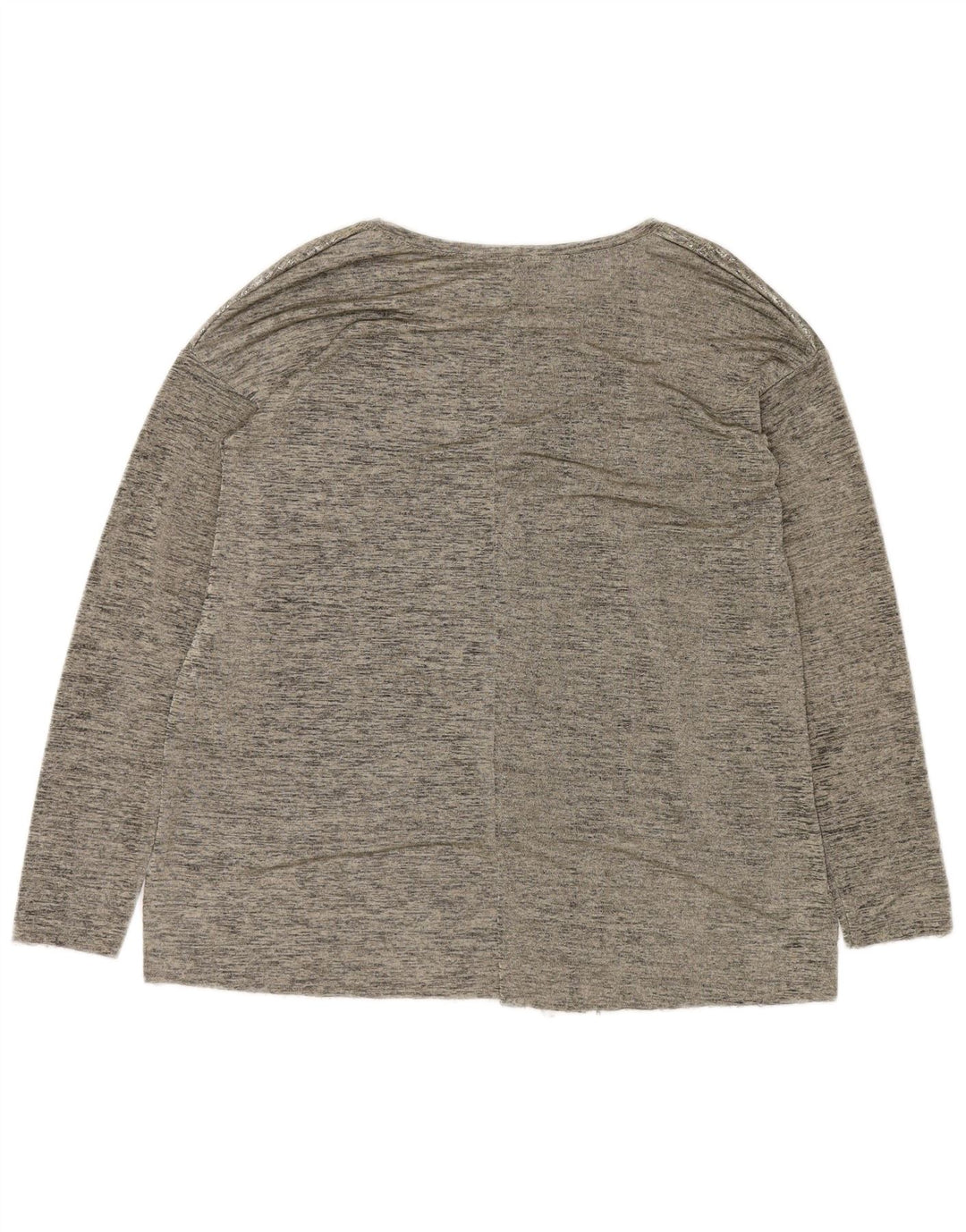 Zara Womens Top Long Sleeve UK 14 Medium Grey Flecked Polyester Modern