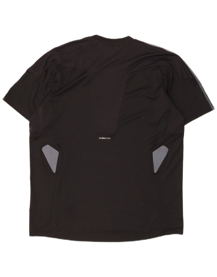 Adidas Mens Climacool T-Shirt Top XL Black Colourblock Polyester