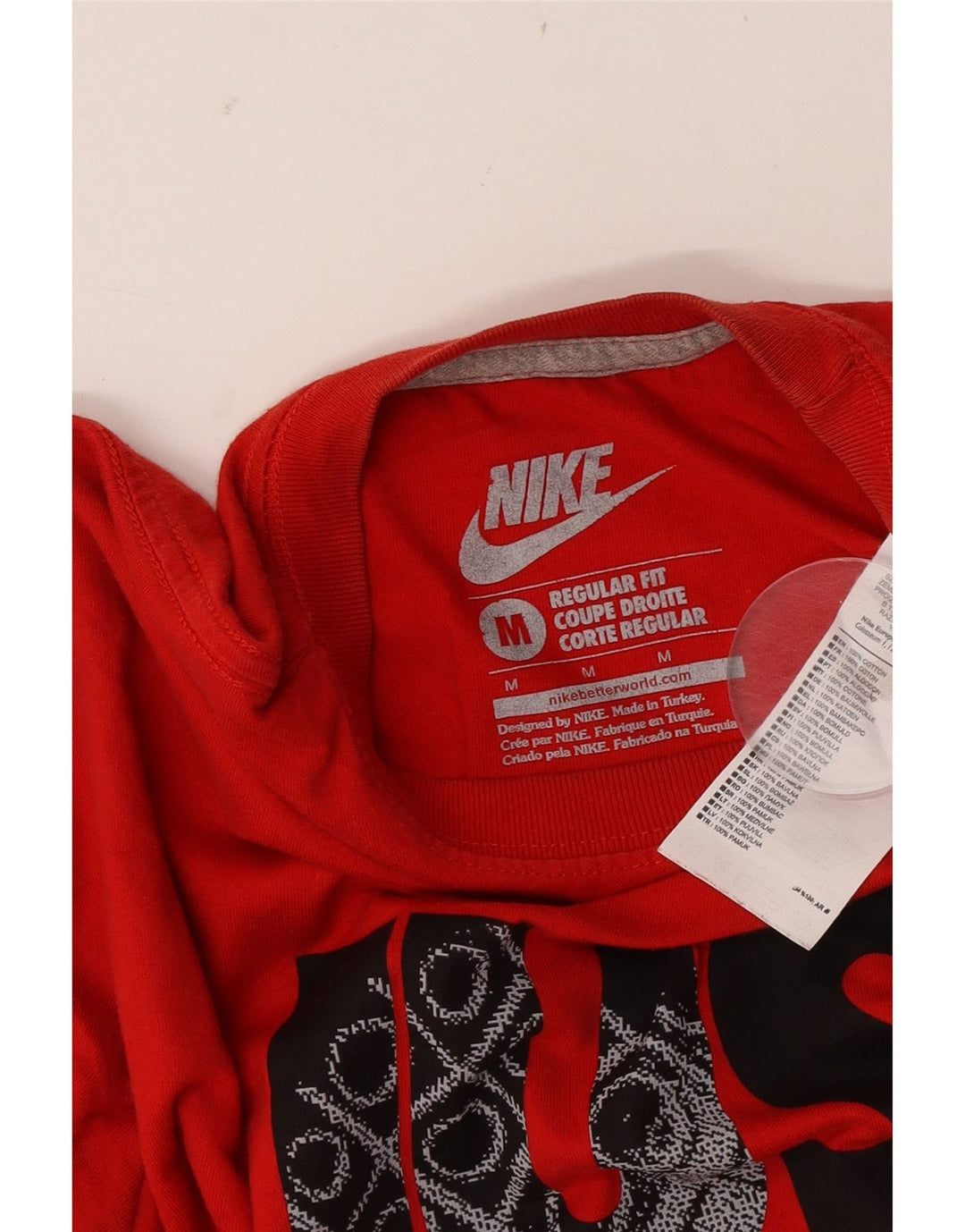 Nike Mens Regular Fit Graphic T-Shirt Top Medium Red Cotton