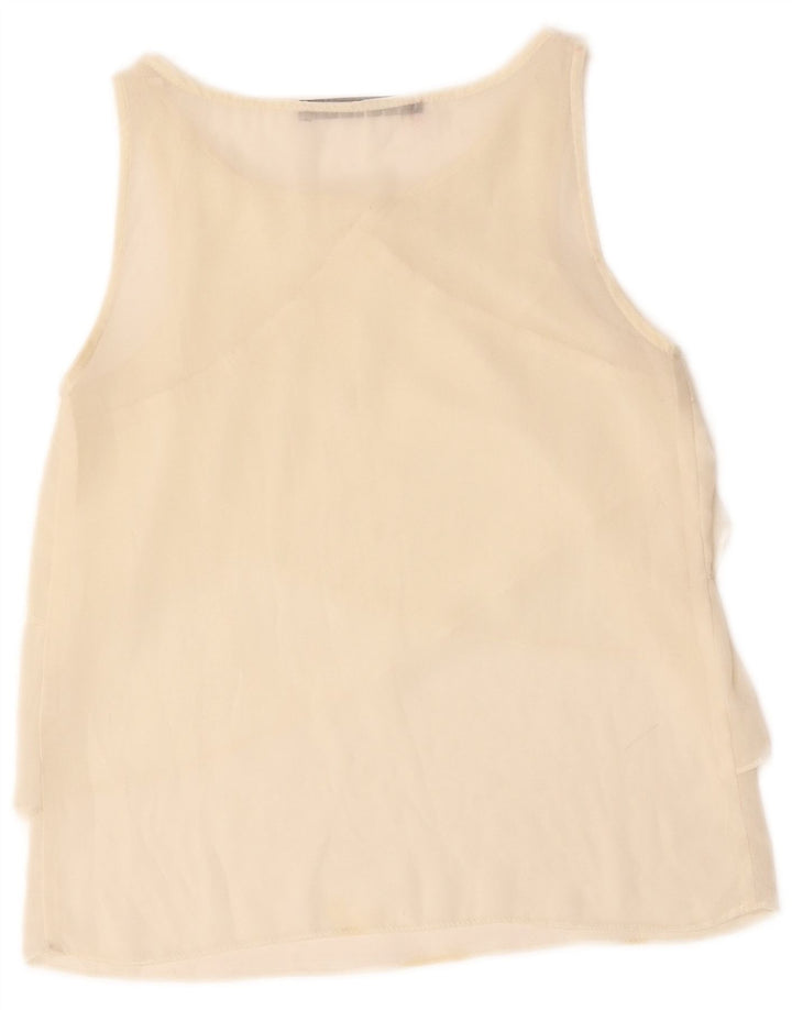 ZARA Womens Sleeveless Blouse Top UK 10 Small Off White