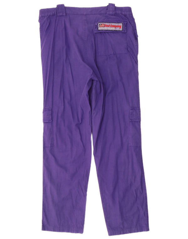 Best Company Mens Straight Cargo Trousers Large W36 L32 Purple Cotton