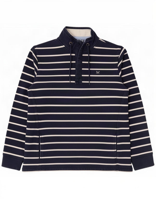 Crew Clothing Womens Sweatshirt Jumper UK 16 Large Navy Blue Striped