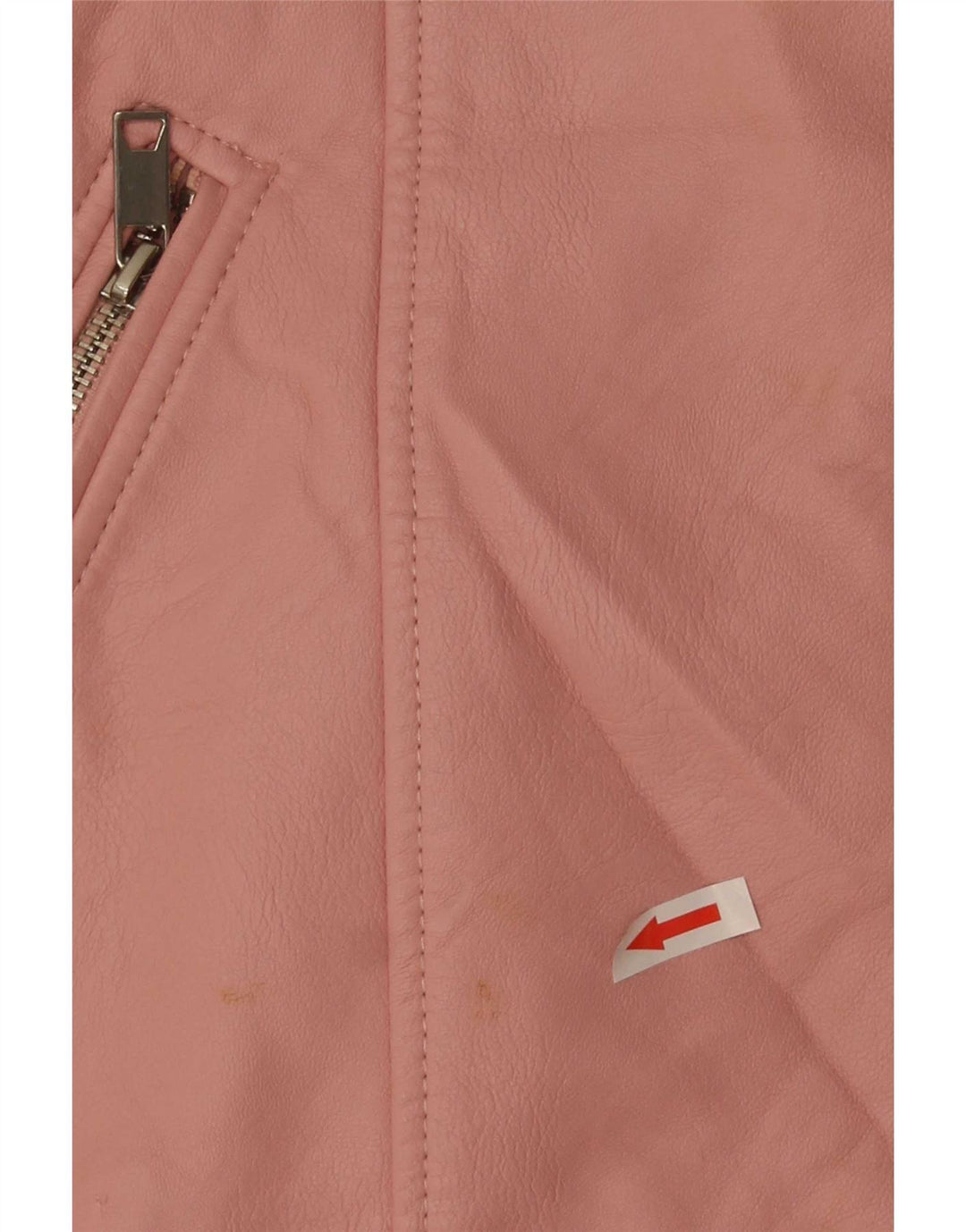 Zara Girls Faux Leather Jacket 13-14 Years Pink Polyester