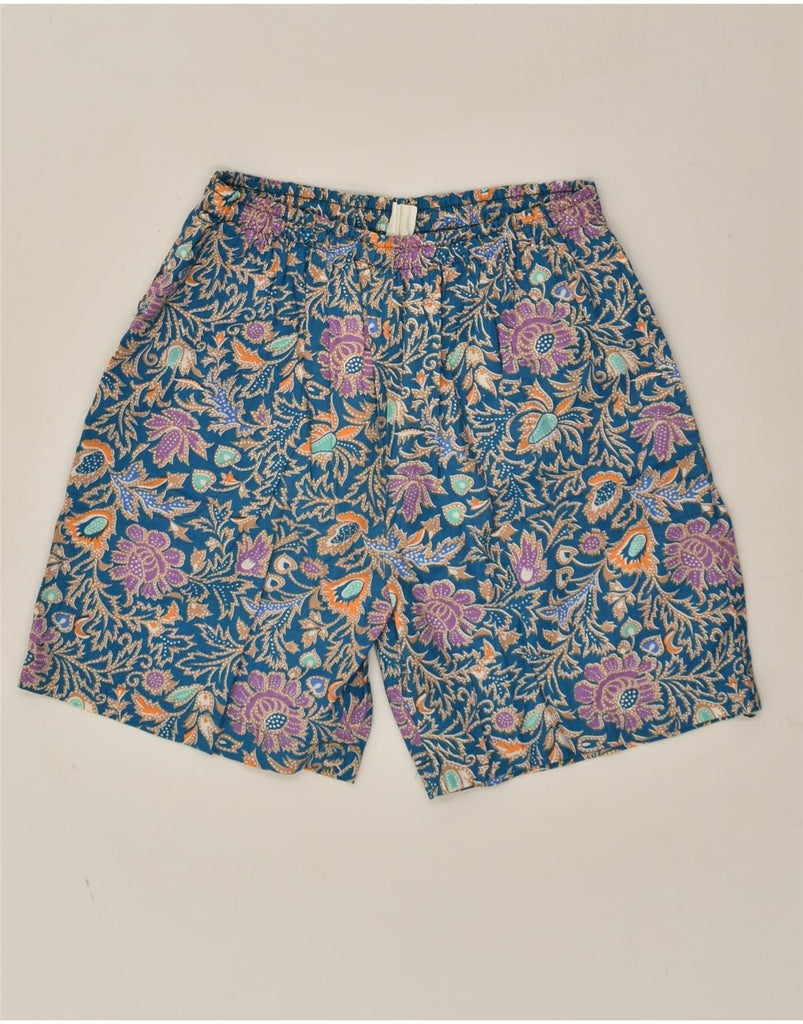 VINTAGE Womens Casual Shorts Large W34 Blue Paisley Cotton Vintage Vintage and Second-Hand Vintage from Messina Hembry 