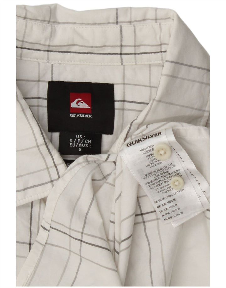 Quiksilver Mens Shirt Small White Check Cotton