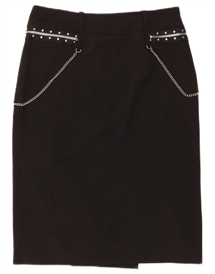 Extyn Womens Straight Skirt IT 44 Medium W30 Black Polyester
