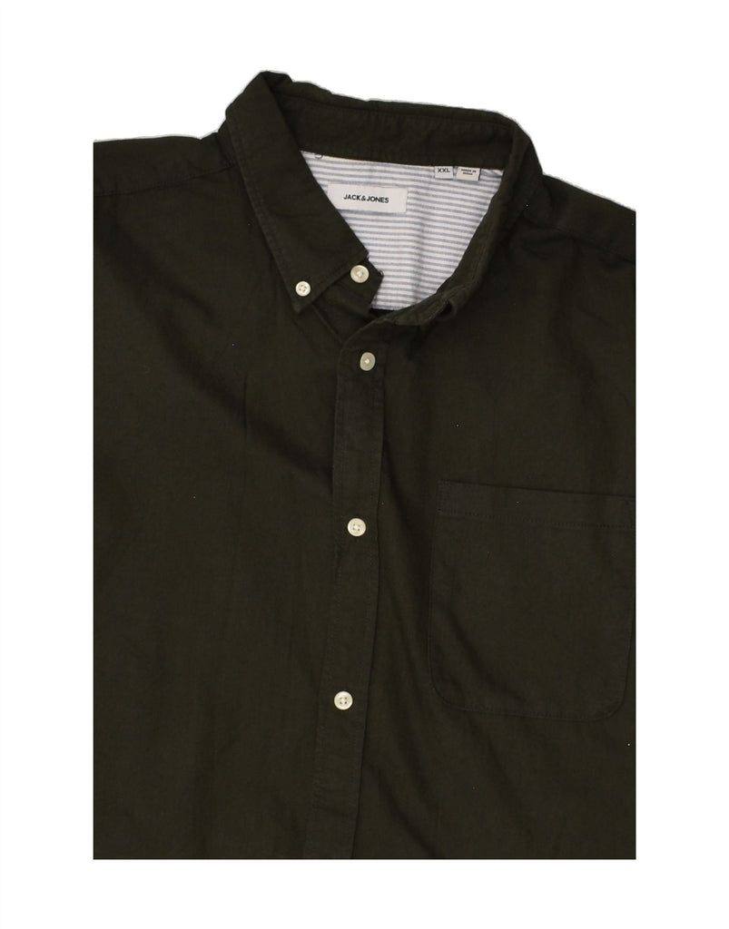 JACK & JONES Mens Shirt 2XL Green Cotton | Vintage Jack & Jones | Thrift | Second-Hand Jack & Jones | Used Clothing | Messina Hembry 