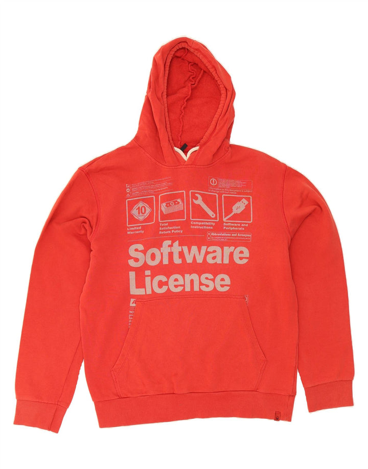 BENETTON Mens Graphic Hoodie Jumper 2XL Red Cotton Vintage Benetton and Second-Hand Benetton from Messina Hembry 