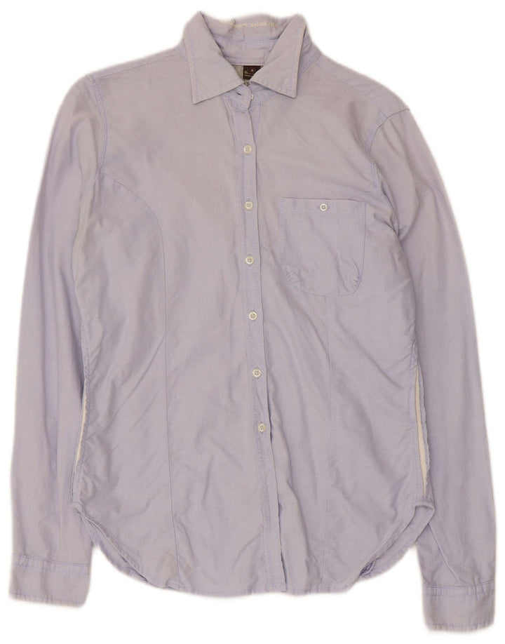 Napapijri Womens Shirt UK 10 Small Blue Cotton