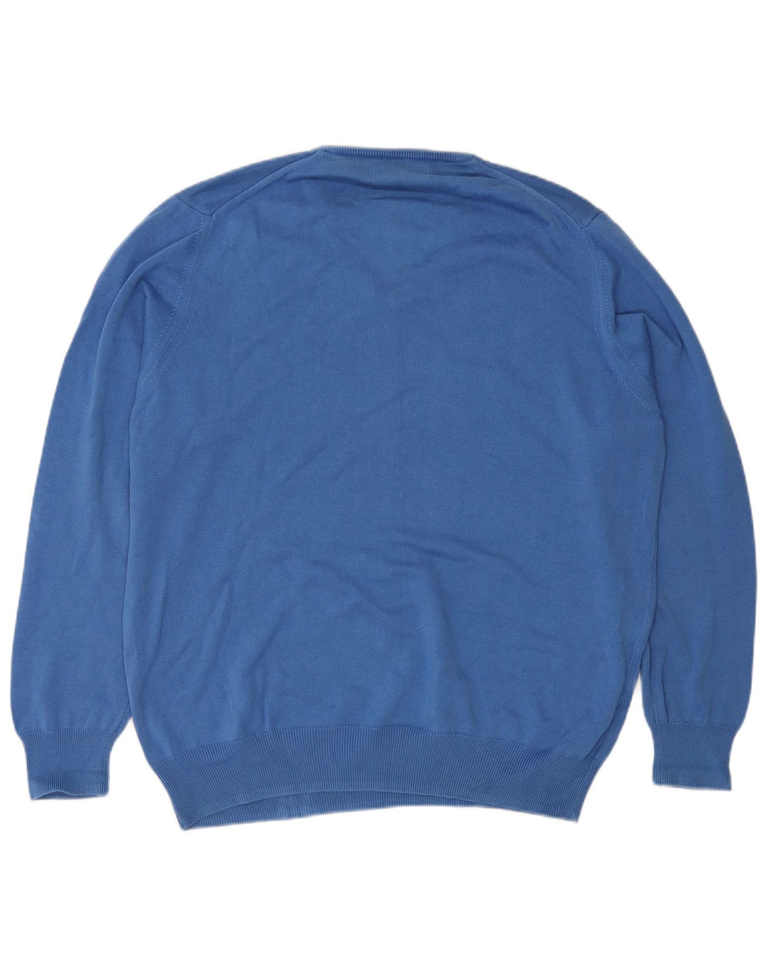 Zara Mens V-Neck Jumper Sweater Large Blue