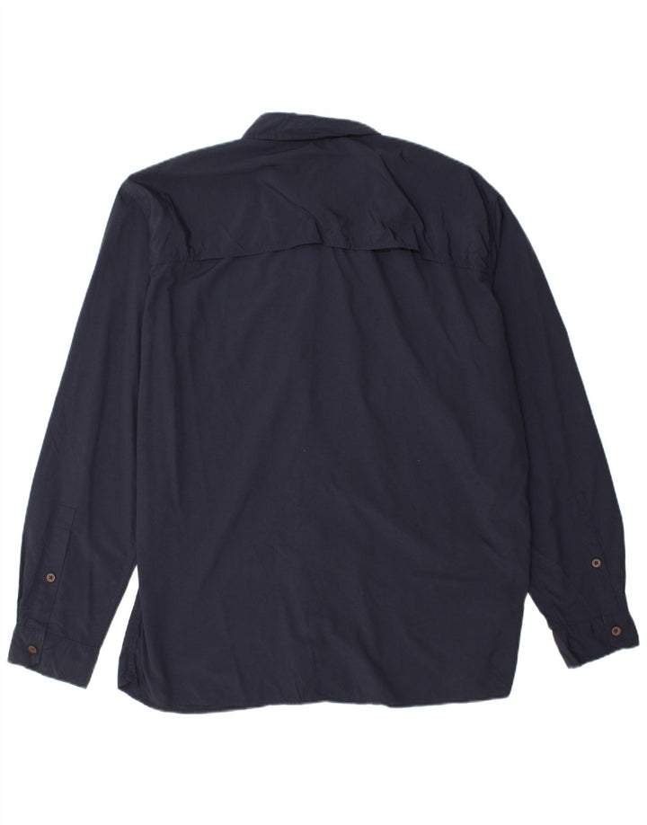 Eddie Bauer Mens Travel Shirt Large Navy Blue Nylon