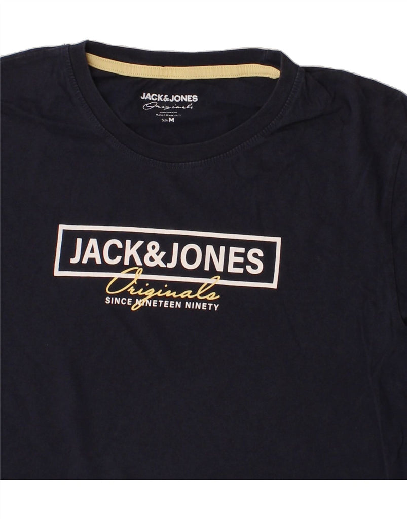JACK & JONES Mens Graphic T-Shirt Top Medium Navy Blue Cotton Vintage Jack & Jones and Second-Hand Jack & Jones from Messina Hembry 