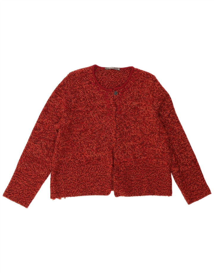 Backstage Womens Cardigan Sweater UK 14 Medium Orange Flecked Polyacrylic