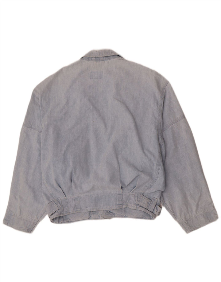 Vintage Mens Bomber Denim Jacket UK 36 Small Blue