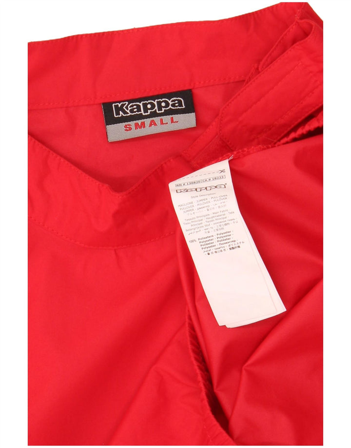 KAPPA Mens Zip Neck Pullover Tracksuit Top Small Red Polyester