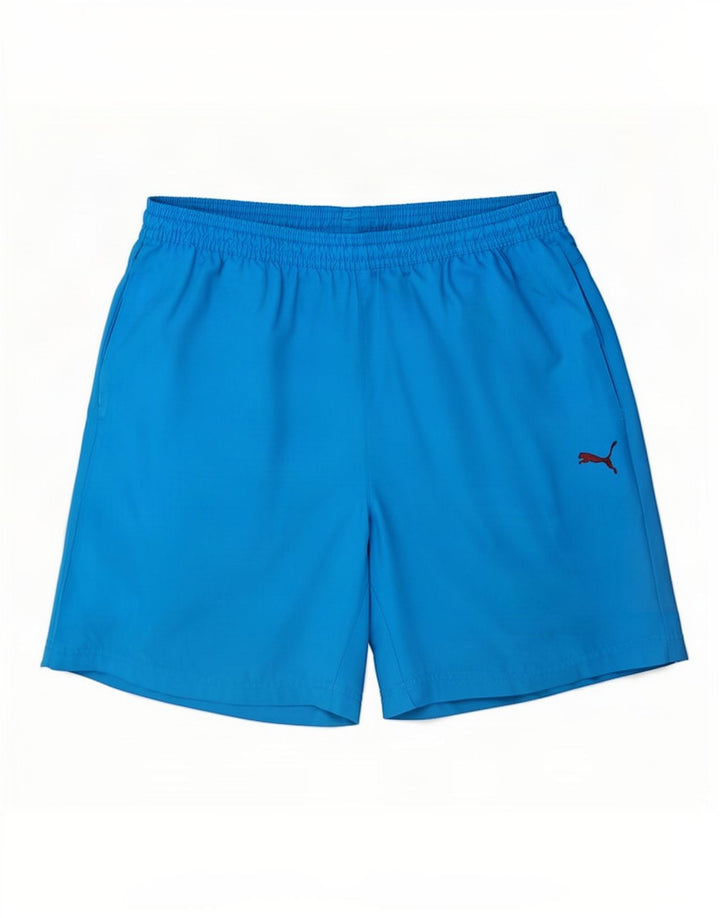 Puma Mens Graphic Sport Shorts Medium Blue Polyester