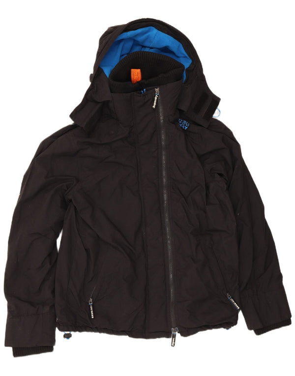 Superdry Womens The Windcheater Hooded Windbreaker Jacket UK 18 XL Black