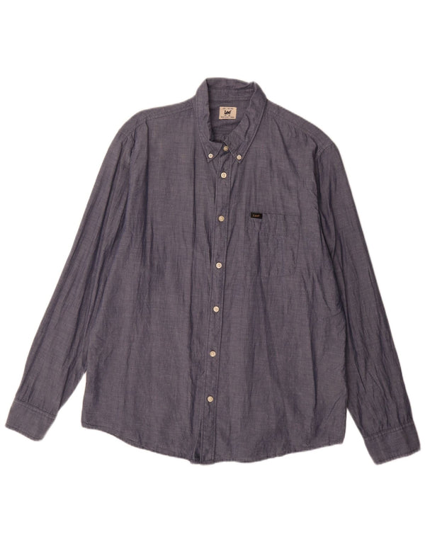 Lee Mens Shirt XL Navy Blue Cotton