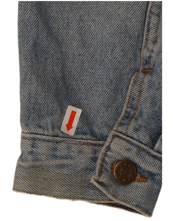 ROSEMARY Womens Crop Denim Jacket UK 14 Medium Blue Cotton