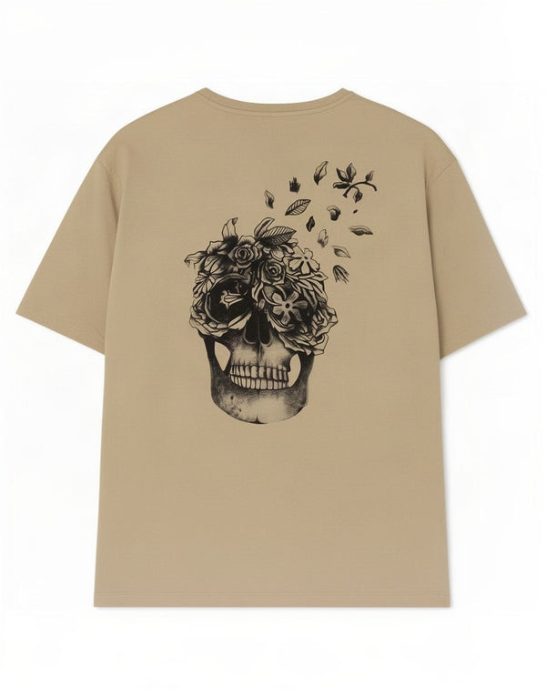 Jack & Jones Mens Graphic T-Shirt Top Medium Beige Cotton