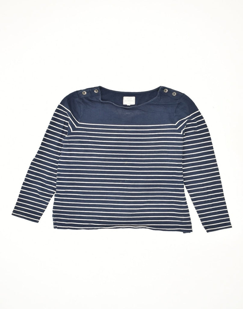 FAT FACE Womens Top Long Sleeve UK 12 Medium Navy Blue Striped Nautical | Vintage Fat Face | Thrift | Second-Hand Fat Face | Used Clothing | Messina Hembry 