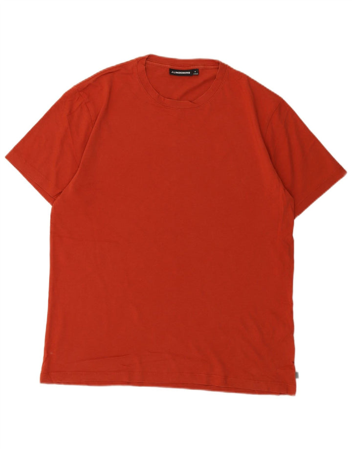 J.Lindeberg Mens T-Shirt Top Medium Orange Cotton