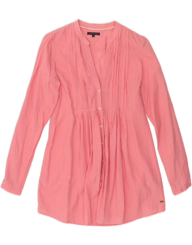 TOMMY HILFIGER Womens Long Sleeve Shirt Dress UK 8 Small Pink Striped Vintage Tommy Hilfiger and Second-Hand Tommy Hilfiger from Messina Hembry 