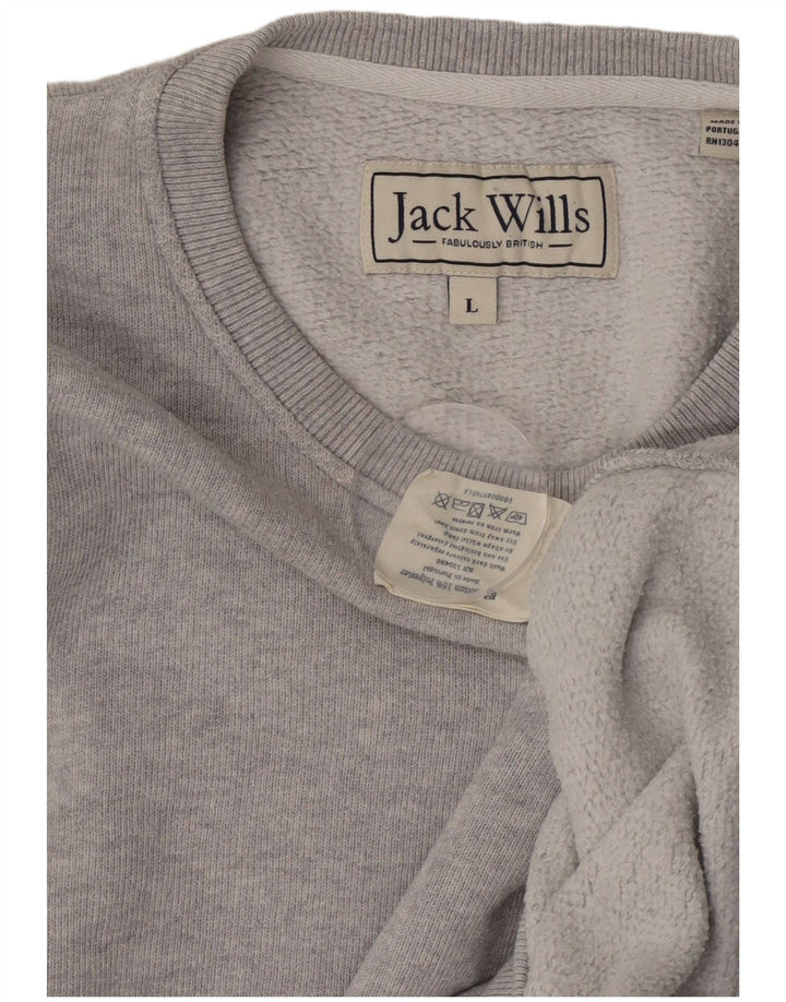 Jack Wills Mens Sweatshirt Jumper Large Grey Cotton
