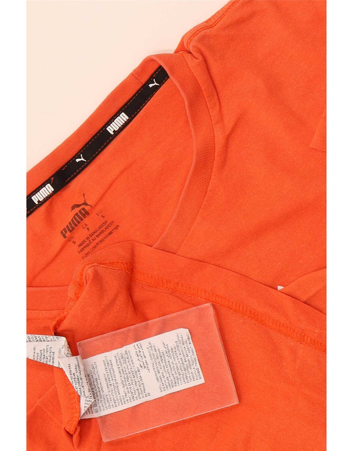 Puma Mens Graphic T-Shirt Top Small Orange Cotton