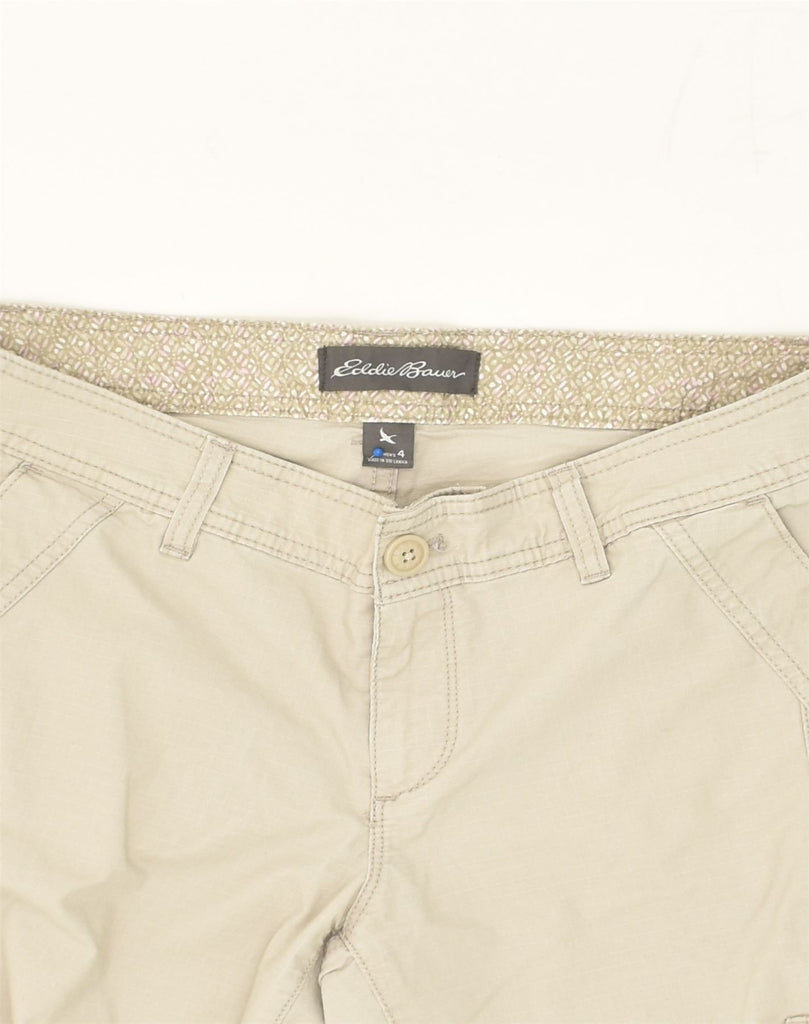 EDDIE BAUER Womens Crop Cargo Trousers US 4 Small W30 L22 Off White Cotton | Vintage Eddie Bauer | Thrift | Second-Hand Eddie Bauer | Used Clothing | Messina Hembry 