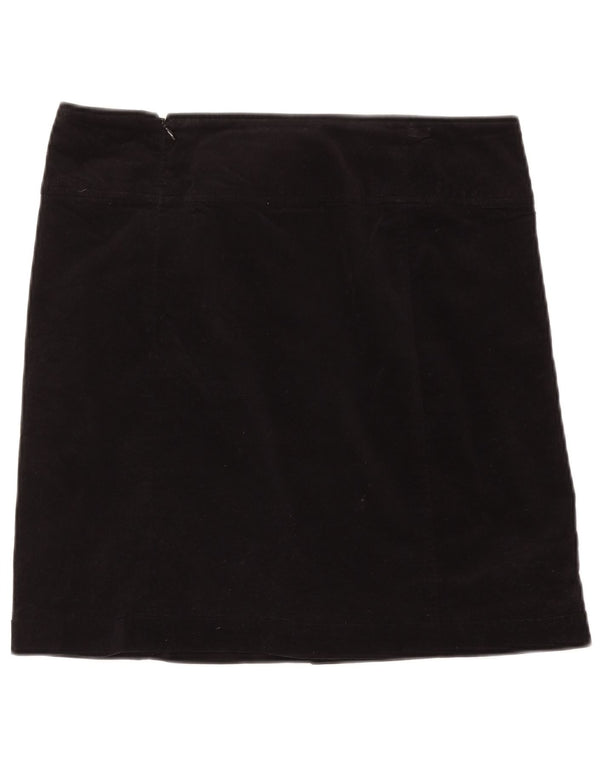 Laura Ashley Womens Velvet Mini Skirt UK 14 Large W36 Black Cotton