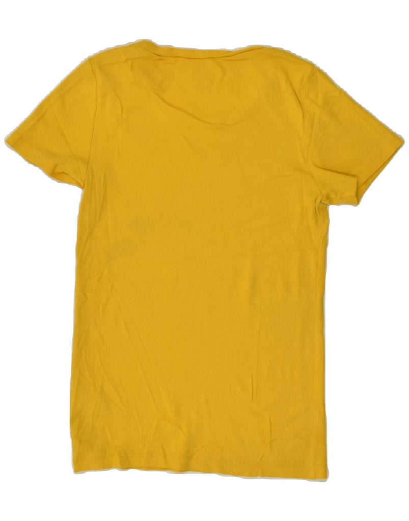 J. CREW Womens Perfect Fit T-Shirt Top UK 12 Medium Yellow Cotton | Vintage J. Crew | Thrift | Second-Hand J. Crew | Used Clothing | Messina Hembry 