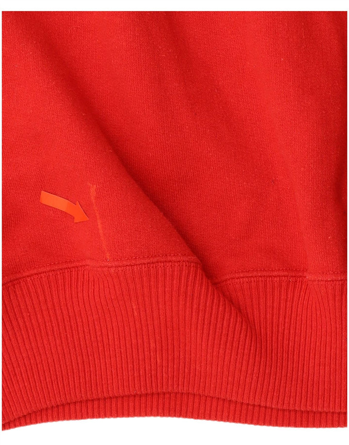 JOY Womens Zip Neck Sweatshirt Jumper UK 10 Small Red Cotton