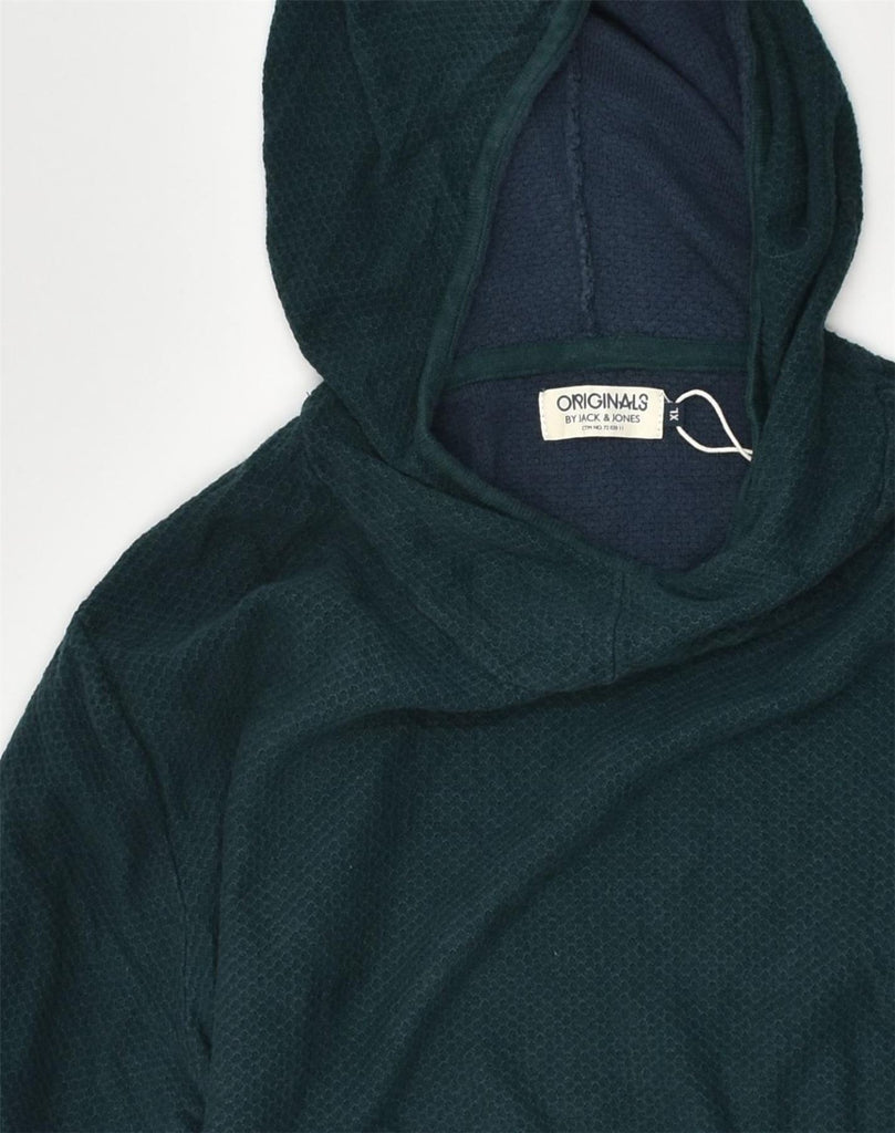 JACK & JONES Womens Hooded Turtle Neck Jumper Sweater UK 18 XL  Green | Vintage Jack & Jones | Thrift | Second-Hand Jack & Jones | Used Clothing | Messina Hembry 