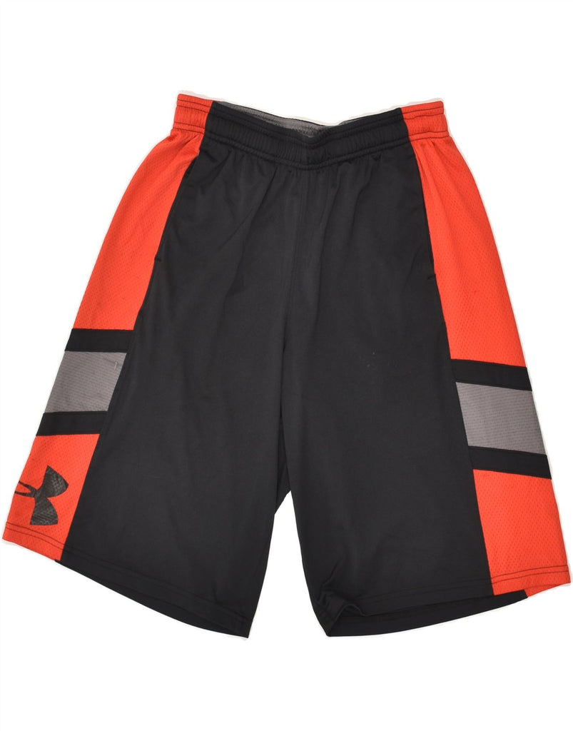 UNDER ARMOUR Boys Sport Shorts 11-12 Years Large Black Colourblock | Vintage Under Armour | Thrift | Second-Hand Under Armour | Used Clothing | Messina Hembry 